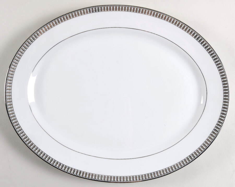Plumes Platinum 15" Oval Serving Platter by Haviland-1
