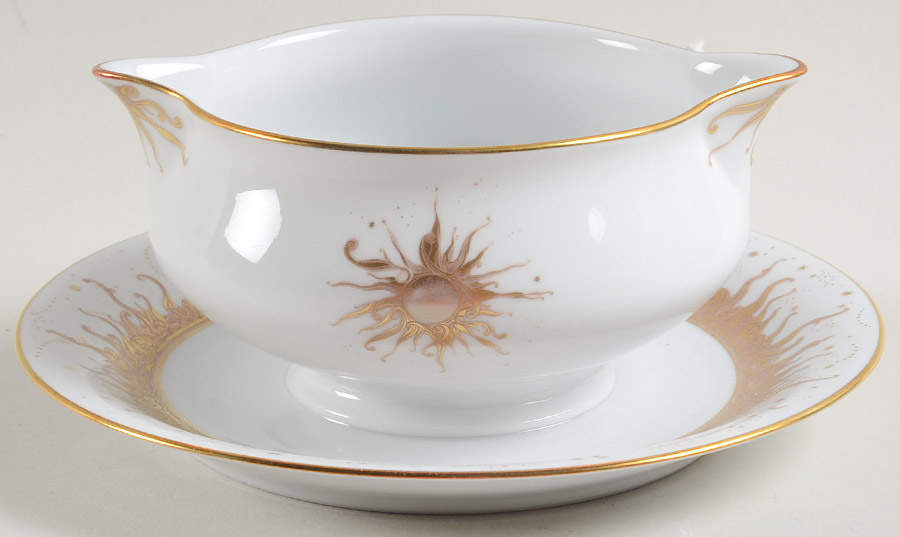 Ritz Club (White) Sauce Boat with Attached Underplate by Haviland-1