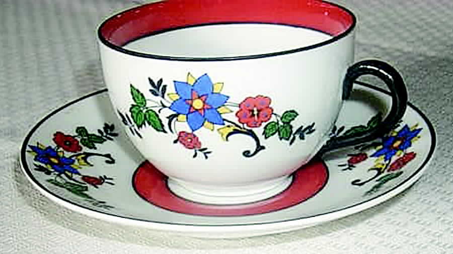 HEJ61 Flat Cup & Saucer Set by Hertel Jacob-1