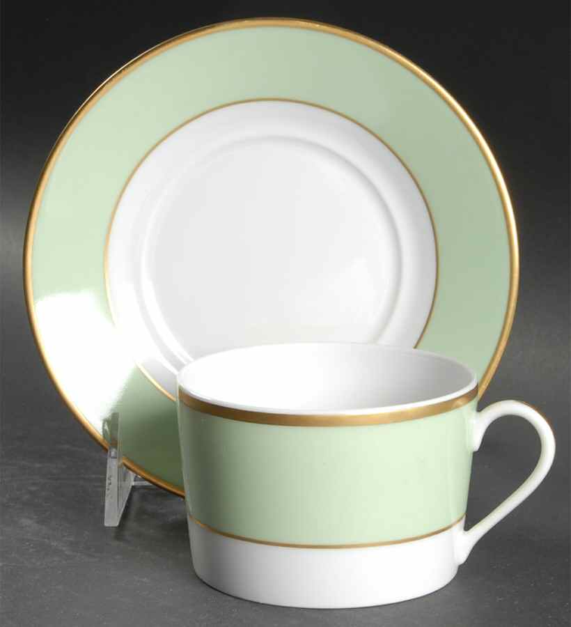 Florentine Tilleul Flat Cup & Saucer Set by Haviland-1