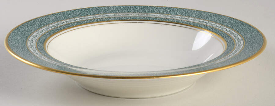 Mosaic Green Rim Soup Bowl by Haviland-1