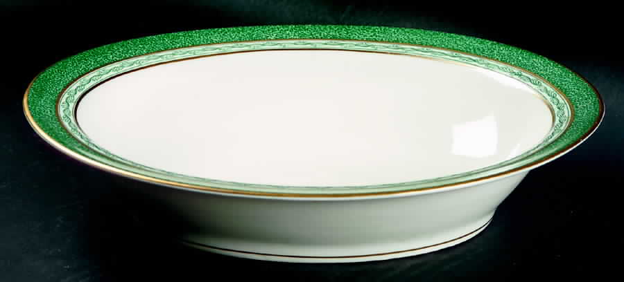Mosaic Green 9" Oval Vegetable Bowl by Haviland-1