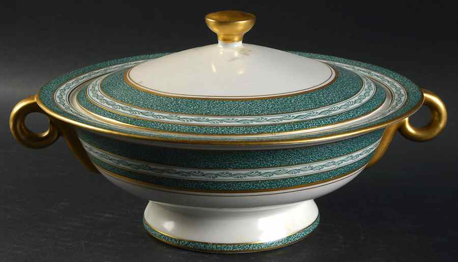 Mosaic Green Round Covered Vegetable by Haviland-1