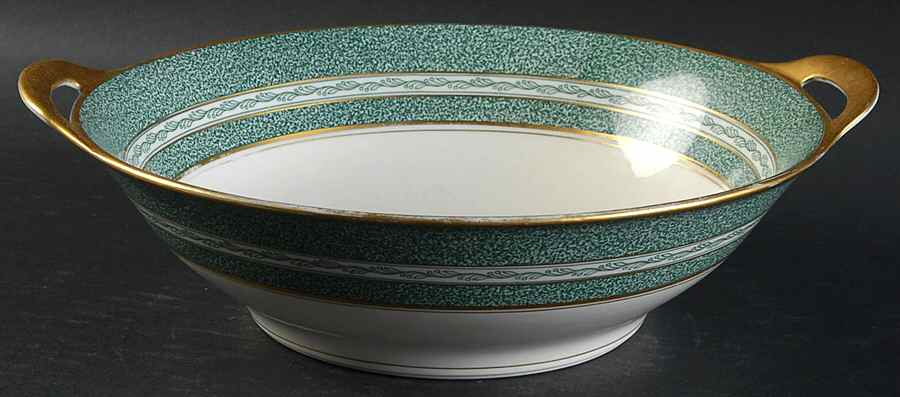 Mosaic Green 9" Round Vegetable Bowl by Haviland-1