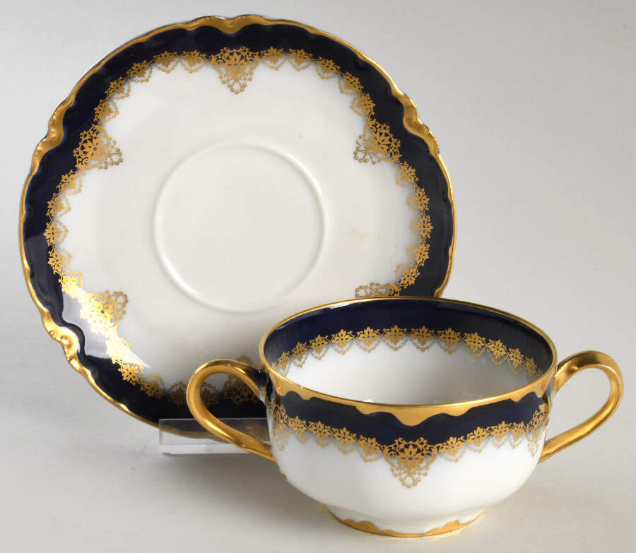 H2318 Flat Bouillon Cup & Saucer by Haviland-1