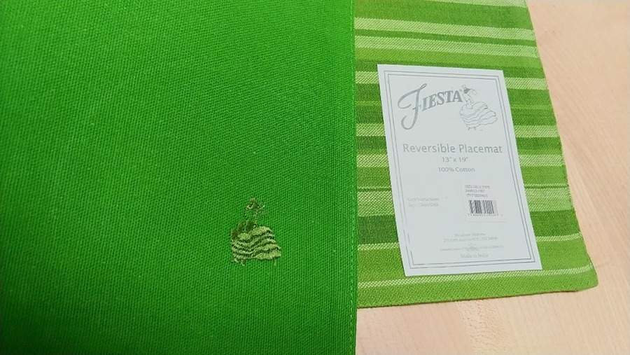 Fiesta Shamrock Green (Intro 2003) Reversible Cloth Placemat by Homer Laughlin -1