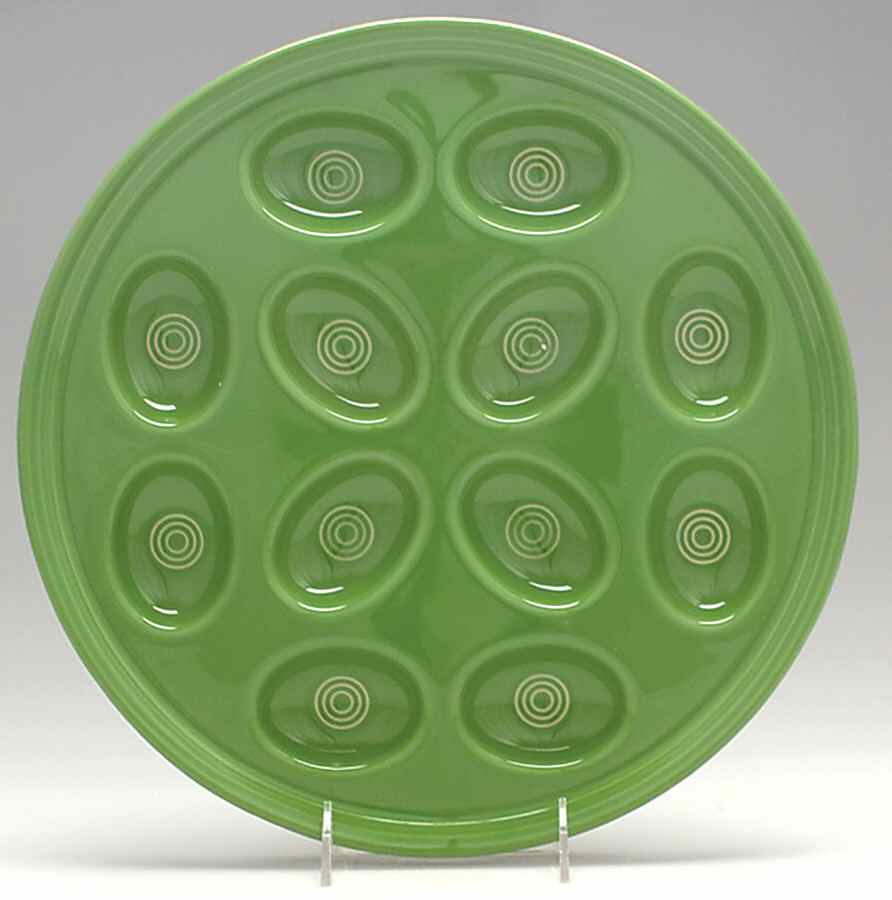 Fiesta Shamrock Green (Intro 2003) Deviled Egg Plate by Homer Laughlin -1