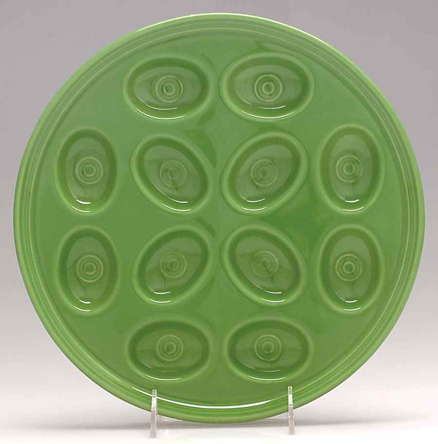 Fiesta Shamrock Green (Intro 2003) Deviled Egg Plate by Homer Laughlin -1