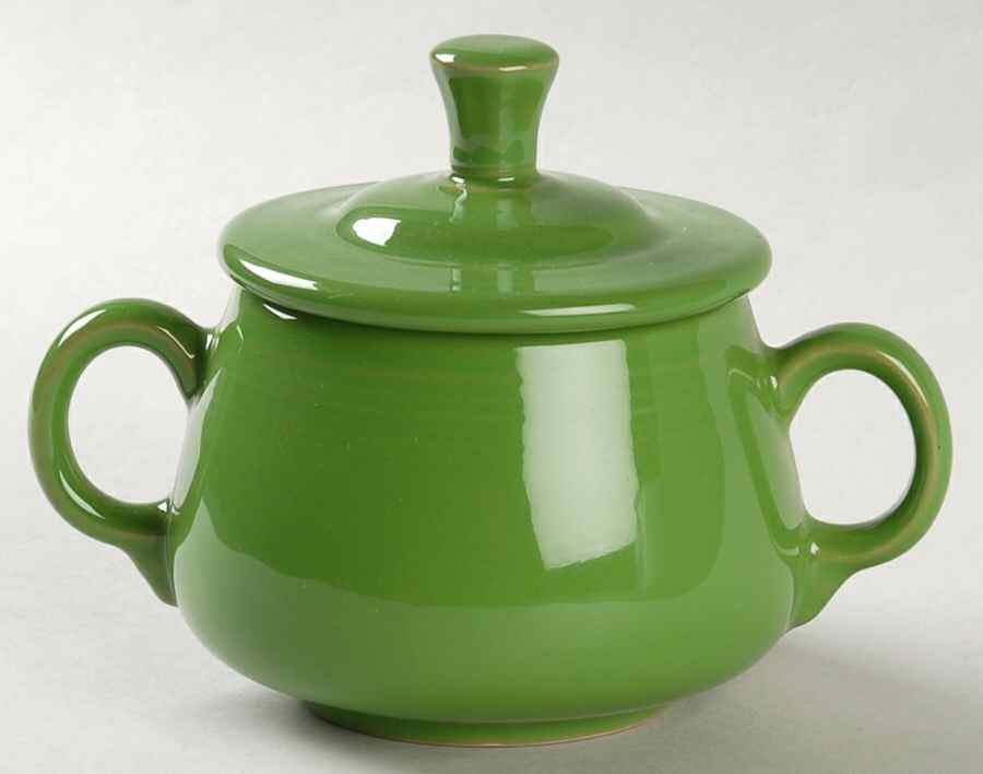 Fiesta Shamrock Green (Intro 2003) Sugar Bowl & Lid by Homer Laughlin -1