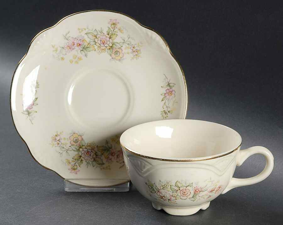HLC2246 Flat Cup & Saucer Set by Homer Laughlin -1