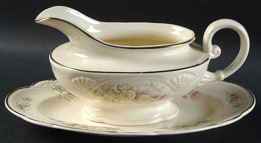 HLC2246 Gravy Boat & Underplate/Relish by Homer Laughlin -1