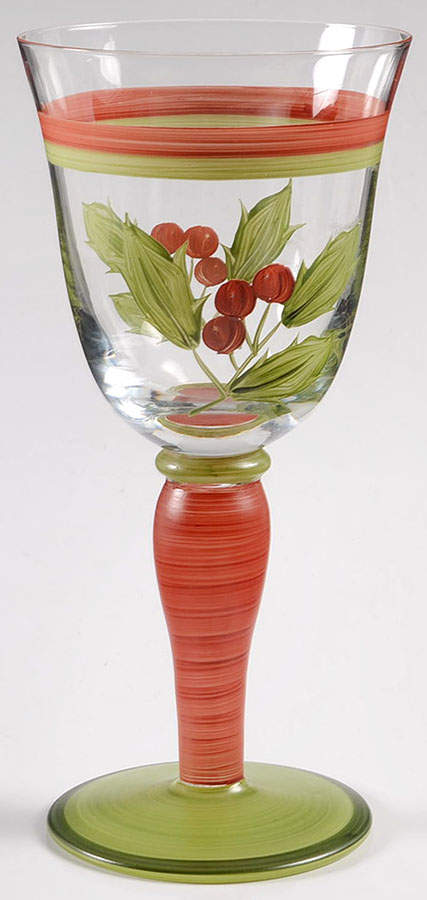 Victorian Holly Glassware Goblet by Home-1