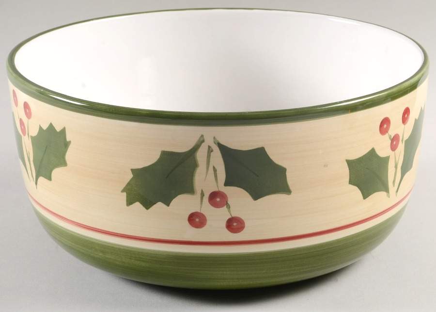 Victorian Holly 11" Large Salad Serving Bowl by Home-1