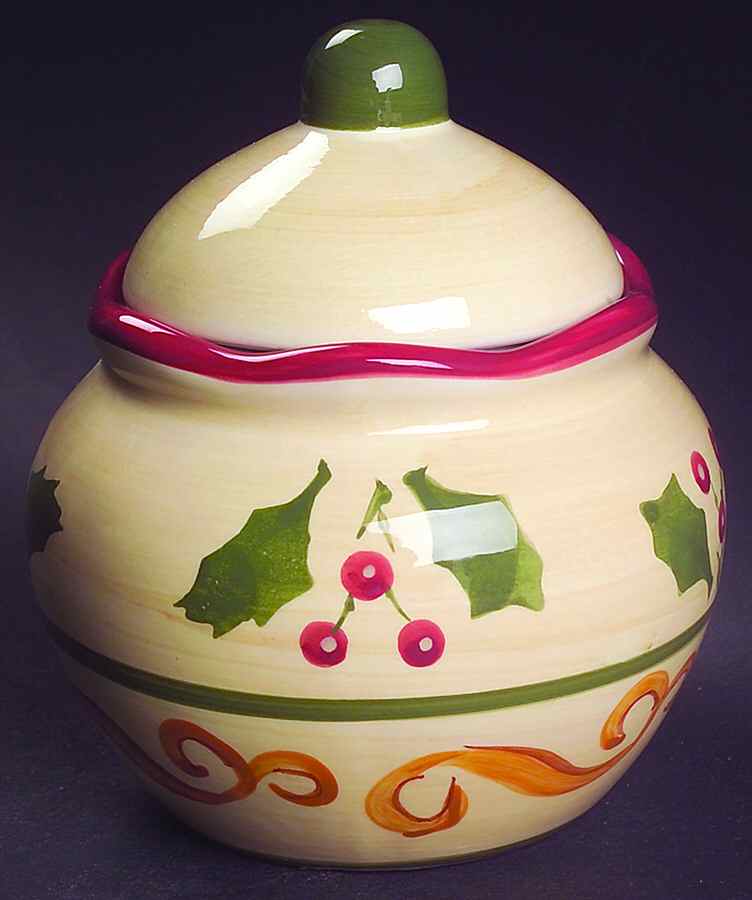 Victorian Holly Sugar Bowl & Lid by Home-1