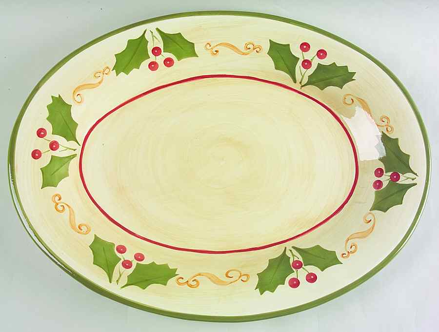 Victorian Holly 18" Oval Serving Platter by Home-1