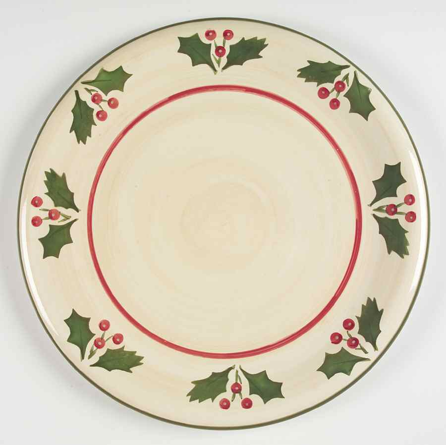 Victorian Holly 14" Chop Plate (Round Platter) by Home-1