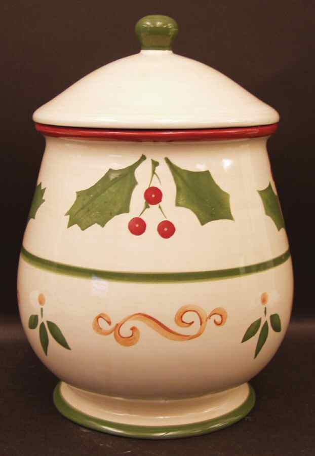 Victorian Holly Biscuit Barrel & Lid by Home-1