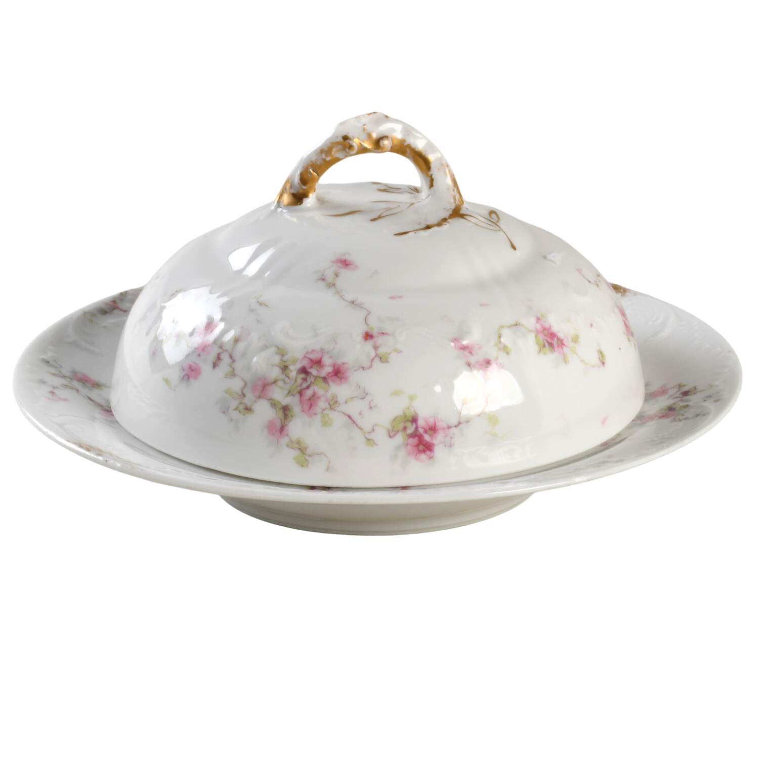 Schleiger 159-3 Round Covered Butter with Strainer by Haviland-1