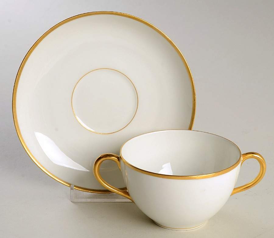 H2358 Flat Bouillon Cup & Saucer by Haviland-1