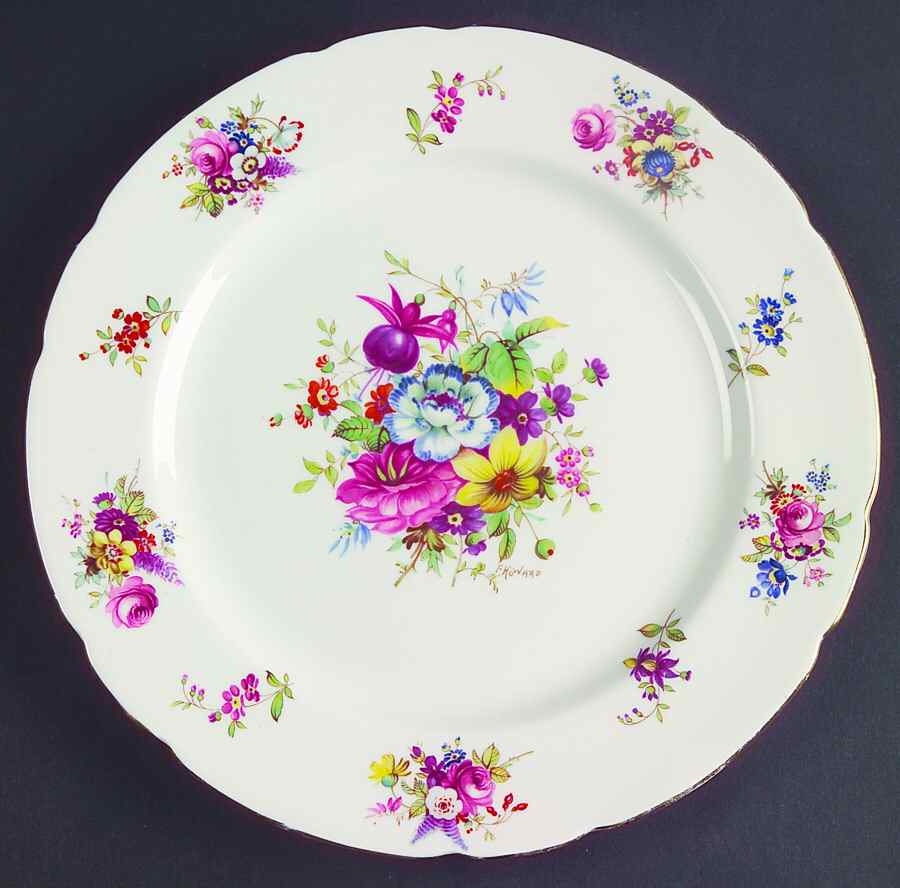 Howard Sprays (Scalloped, Not Embossed) Luncheon Plate by Hammersley-1