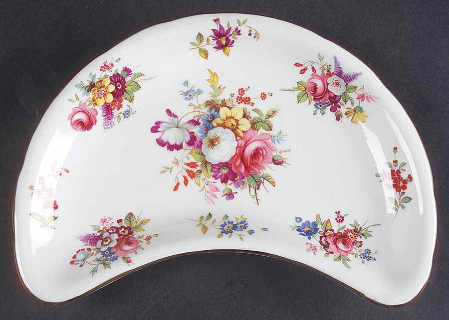 Howard Sprays (Scalloped, Not Embossed) Crescent Salad Plate by Hammersley-1