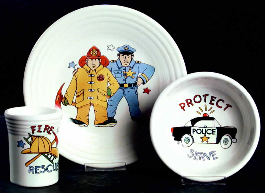 Fiesta Hometown Heroes (3 Piece) Child's Set by Homer Laughlin -1