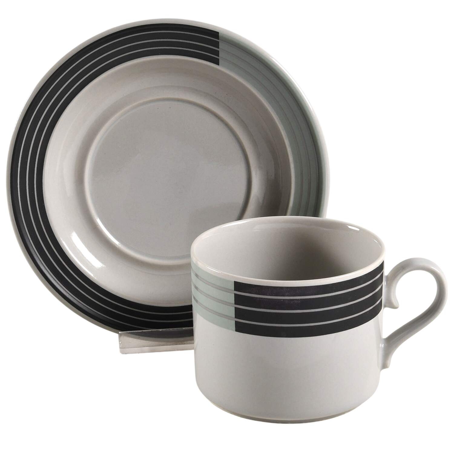 Grooving Green Flat Cup & Saucer Set by Daniel Hechter-1