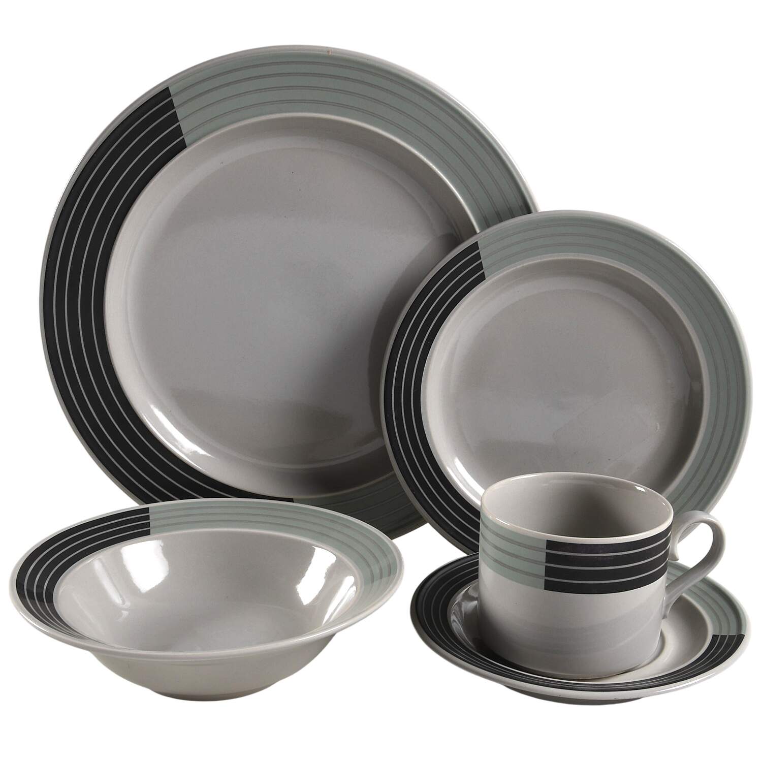 Grooving Green 5 Piece Place Setting by Daniel Hechter-1