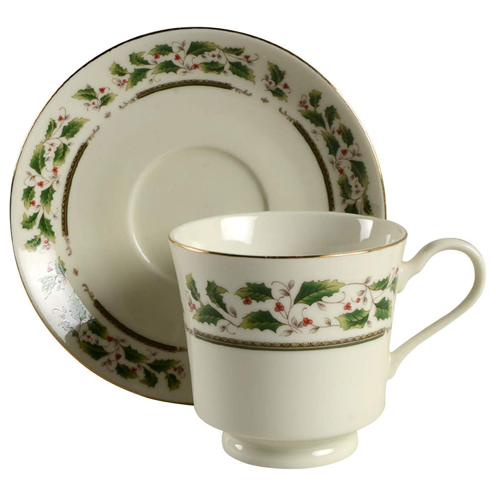 HHD2 (Gold "H" Mark) Footed Cup & Saucer Set by Holly Holiday-1