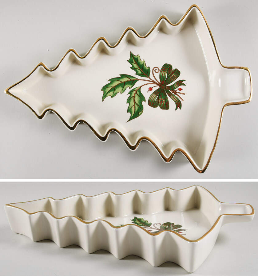 HHD2 (Gold "H" Mark) Large Tree Shaped Dish by Holly Holiday-1