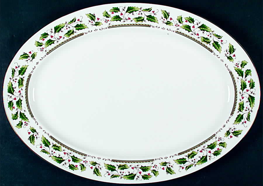 HHD2 (Gold "H" Mark) 16" Oval Serving Platter by Holly Holiday-1