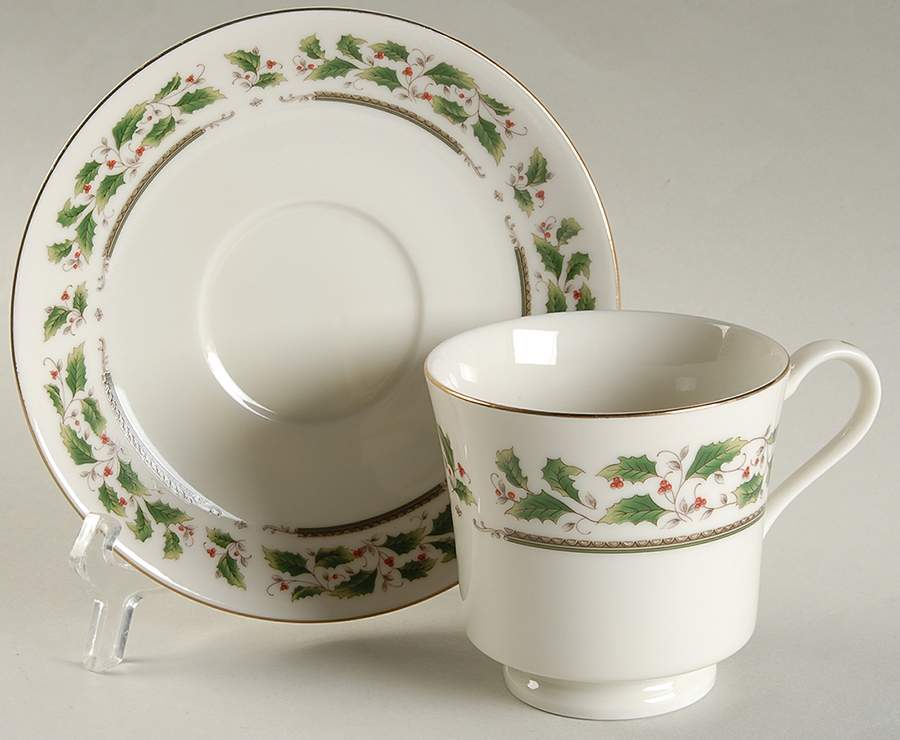 HHD2 (Gold "H" Mark) Footed Cup & Saucer Set by Holly Holiday-1