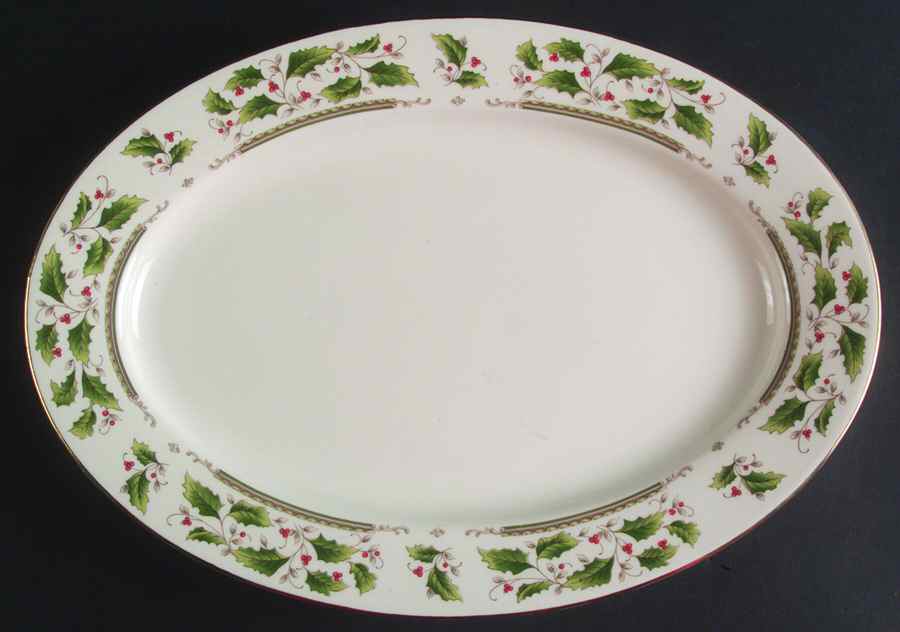 HHD2 (Gold "H" Mark) 14" Oval Serving Platter by Holly Holiday-1