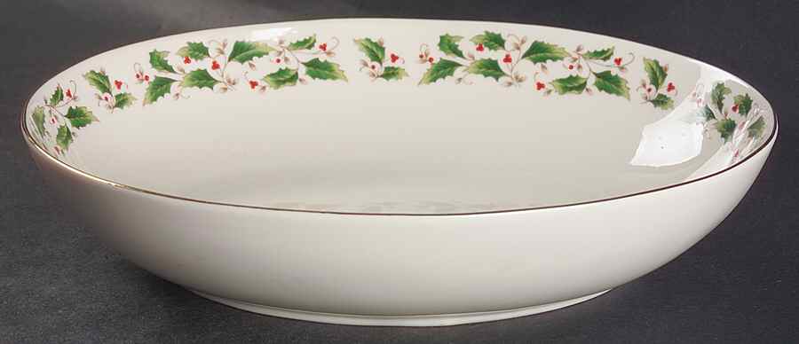 HHD2 (Gold "H" Mark) 9" Oval Vegetable Bowl by Holly Holiday-1