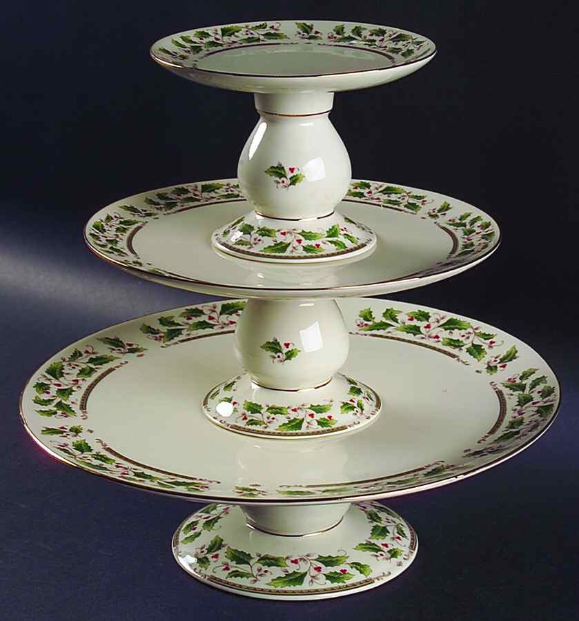 HHD2 (Gold "H" Mark) 3 Tier Pedestal Stacking Cake Stand by Holly Holiday-1