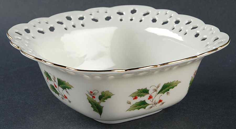 HHD2 (Gold "H" Mark) 7'' Pierced Square Bowl by Holly Holiday-1