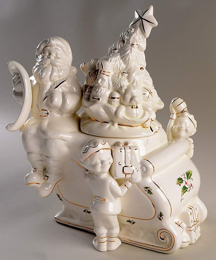 HHD2 (Gold "H" Mark) Figural Cookie Jar & Lid by Holly Holiday-1
