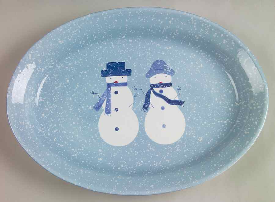 Winter Frost 16" Oval Serving Platter by Home-1