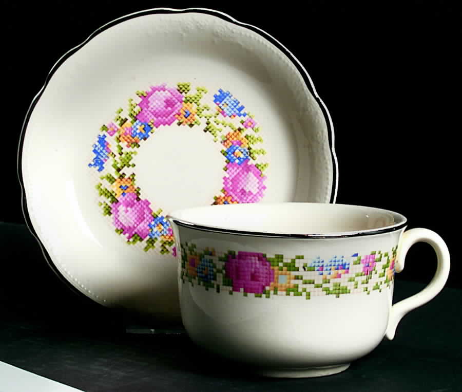 HAR107 Oversized Cup & Saucer Set by Harker-1