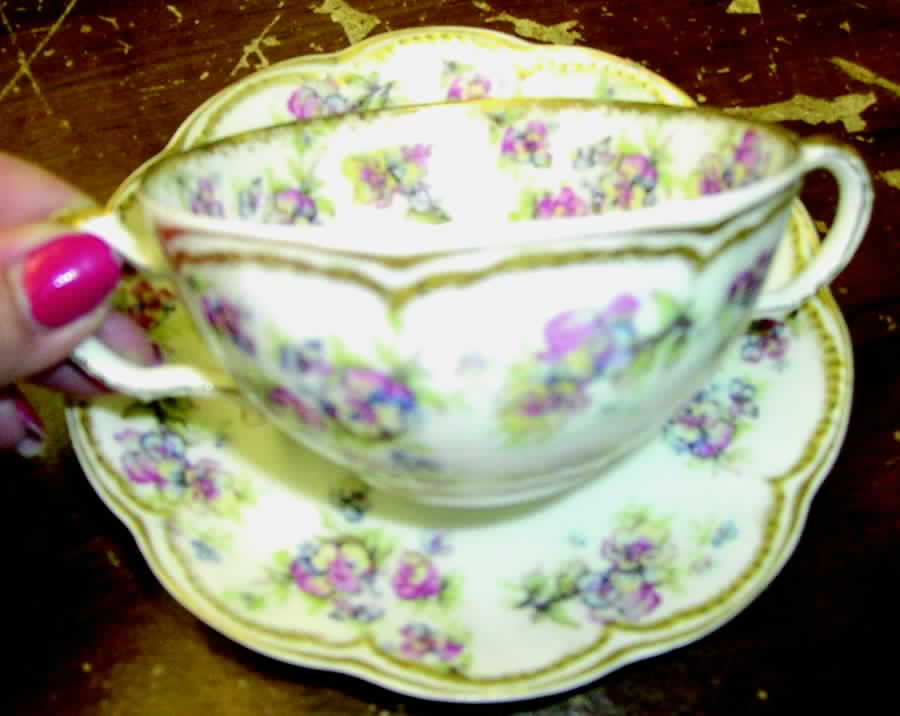 H2422 Flat Bouillon Cup & Saucer by Haviland-1