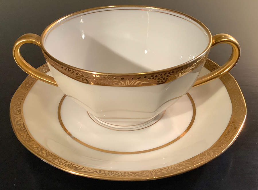 H2433 Bouillon Cup & Saucer by Haviland-1