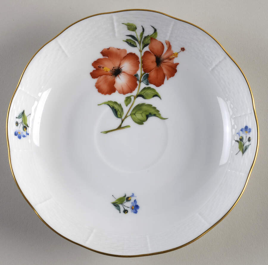 Flowers of Bermuda Saucer for Chocolate Cup by Herend-1