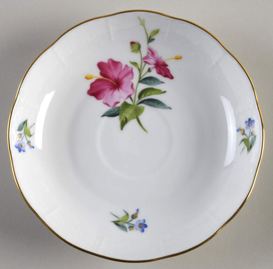 Flowers of Bermuda Saucer for Chocolate Cup by Herend-1