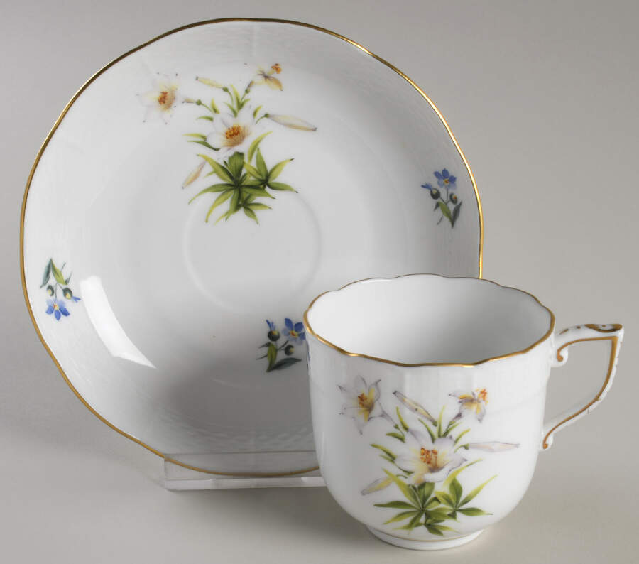 Flowers of Bermuda Chocolate Cup & Saucer Set by Herend-1