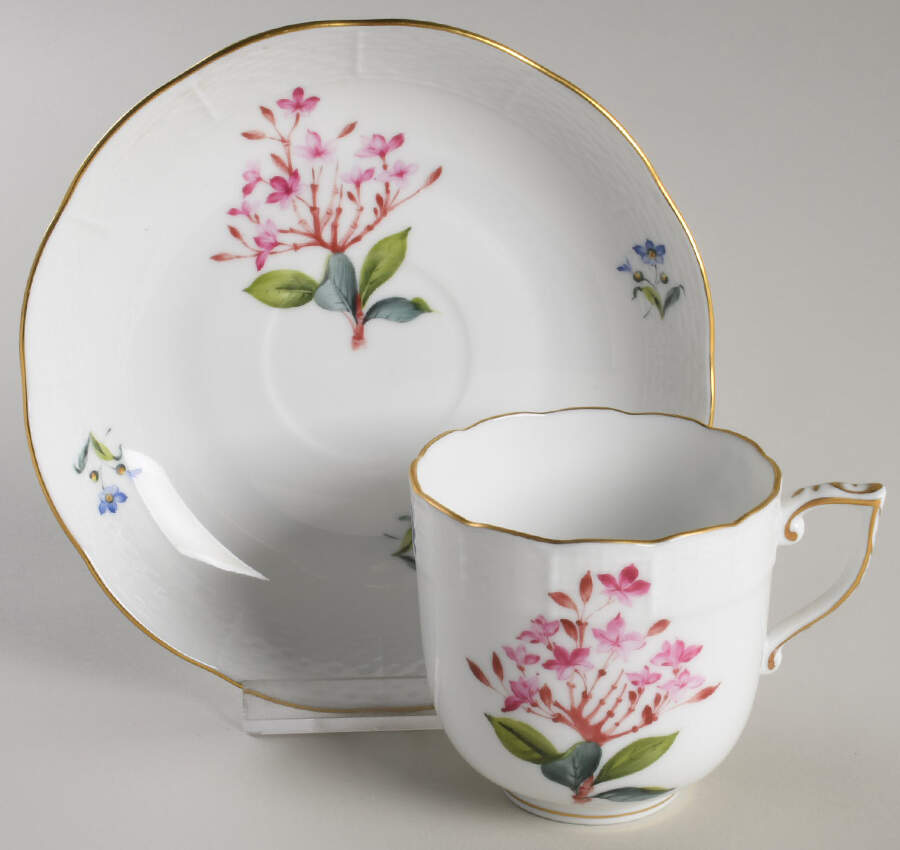Flowers of Bermuda Chocolate Cup & Saucer Set by Herend-1
