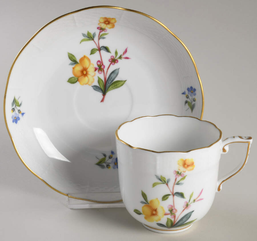 Flowers of Bermuda Chocolate Cup & Saucer Set by Herend-1