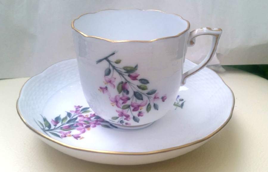 Flowers of Bermuda Chocolate Cup & Saucer Set by Herend-1