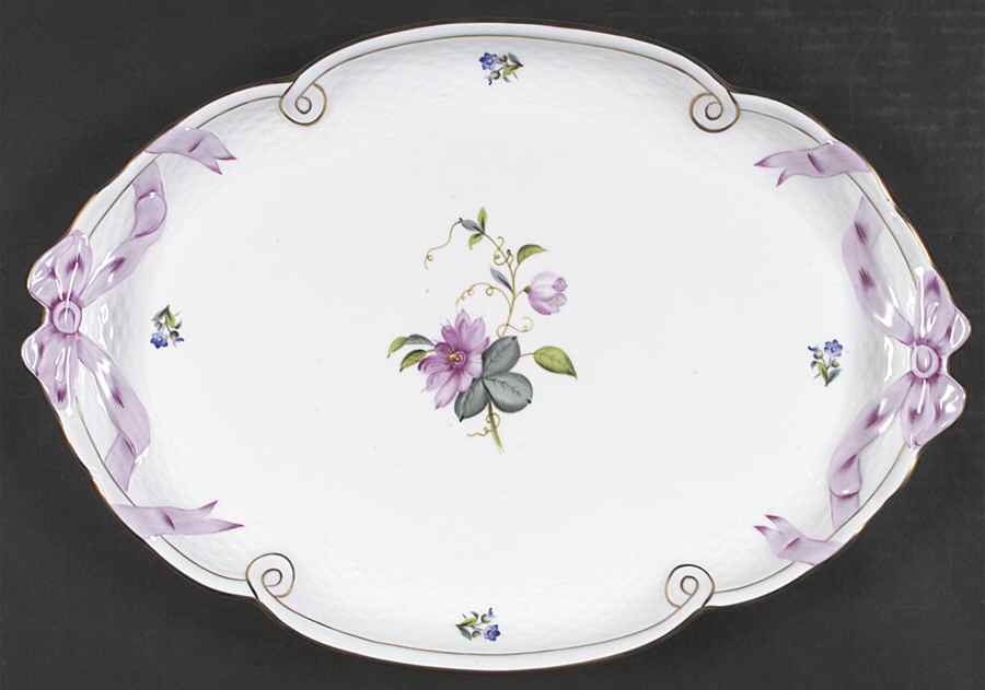 Flowers of Bermuda 16" Oval Serving Platter by Herend-1