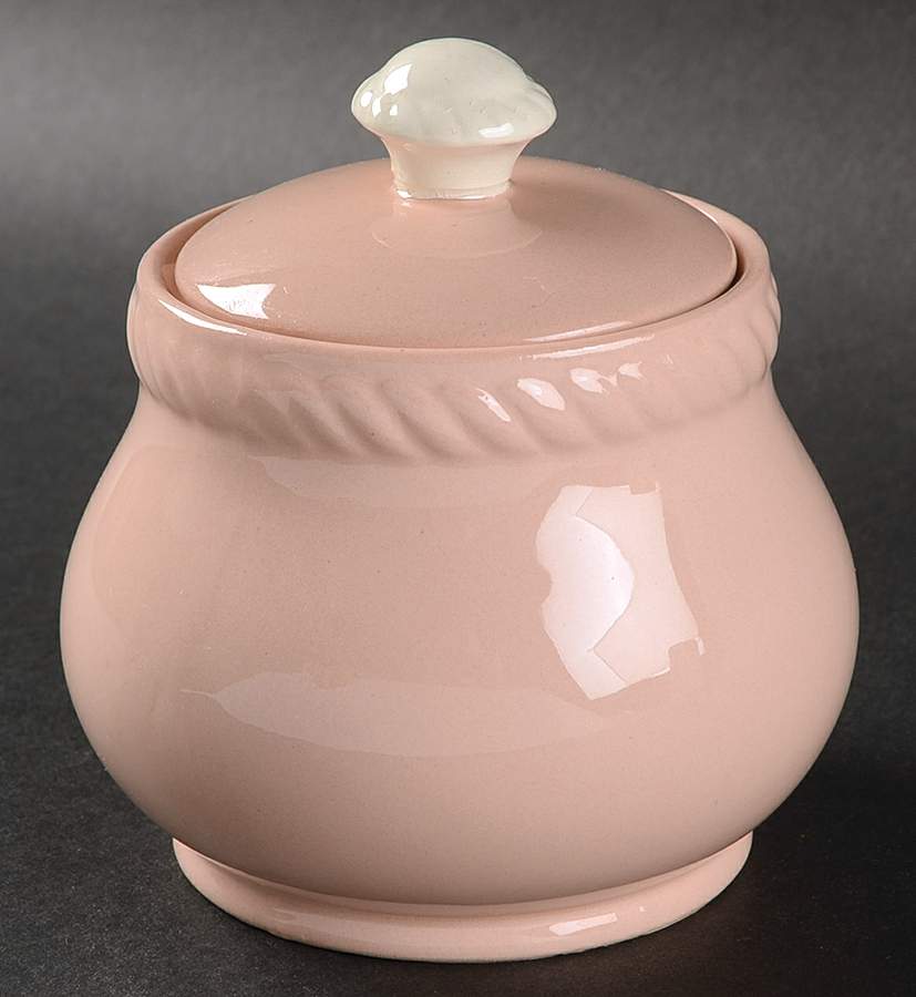 Kraft Pink Sugar Bowl & Lid by Homer Laughlin -1