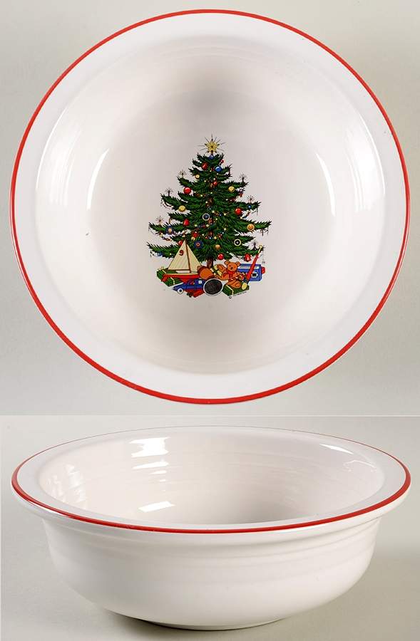 Fiesta American Christmas Tree 8" Round Vegetable Bowl by Homer Laughlin -1